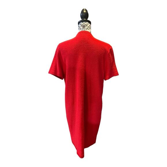 Steve Fabrikant I.Magnin Vintage Button Up Knit Seashell Accent Dress red gold L - Picture 2 of 16